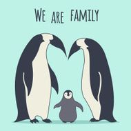 We are family Penguins&#039; couple with a baby