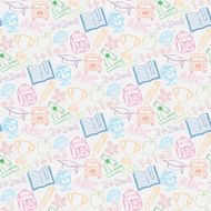Seamless pattern Back to school N3