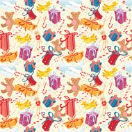 Merry Christmas and Happy New Year festive seamless pattern