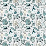 Sticker school pattern Themed design with different elements