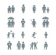 Family and friends icon set