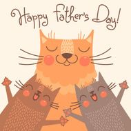 Sweet card for Fathers Day with cats N7