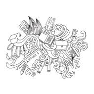 Vector decorative doodles design card Back to school N2