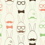 stylized funny hipster bunny seamless pattern