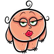 Funny coquette girl cute woman icon vector illustration N3