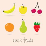 Set of Simple Vector Fruits