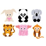 Baby zoo animal cartoon vector illustrator