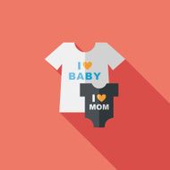 family clothes flat icon with long shadow EPS 10 N25