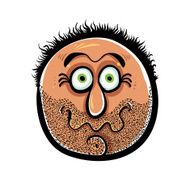 Funny cartoon face with stubble vector illustration N4