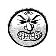 Angry cartoon face with stubble vector illustration N4
