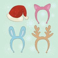 Merry Christmas carnival cartoon set