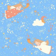 Seamless pattern with Christmas angels N13
