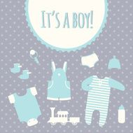 Baby shower invitation card template for boy N2