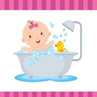 Beauty baby girl bath