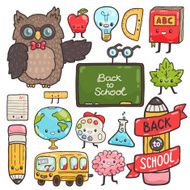 Cute cartoon characters Back to school background N13