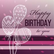 Happy Birthday card vintage hand drawing balloon