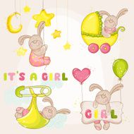 Baby Bunny Set - for Shower or Arrival Card