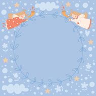 Wreath with two angels N2