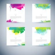 Set of vector watercolor template N40