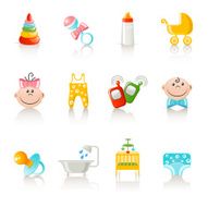 baby clothing and accessories icons N4