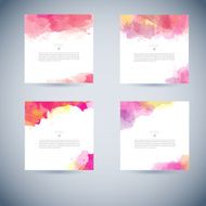 Set of vector watercolor template N42