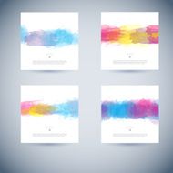 Set of vector watercolor template N43