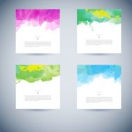 Set of vector watercolor template N44