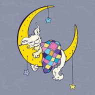 Cute dog sleeps on the Moon N4
