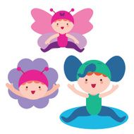 Cute babies characters in carnival suits