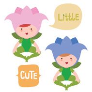 Cute baby flowers characters