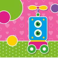 cute robot greeting card N16