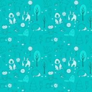 Seamless pattern with forest animals N4