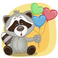 Raccoon with balloons N2