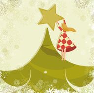 Christmas tree star and child
