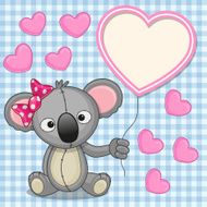 Koala with heart frame