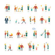 Family Icons Set Flat N3