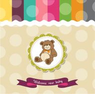 baby shower card with cute teddy bear toy N9