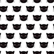 Seamless pattern with kitty faces