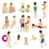 Swimwear people sets Isolated