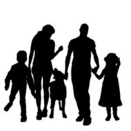 Vector silhouette of a family N151