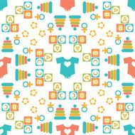 Seamless pattern of baby icons N2