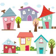 Cute Houses and Homes - Illustration