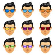 Male boy head with sunglasses