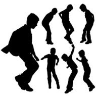 Vector silhouette of boy N79