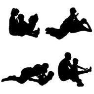 Vector silhouette of family N436