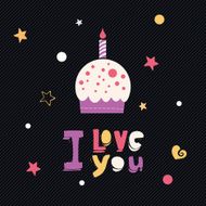 i love you cupcake card