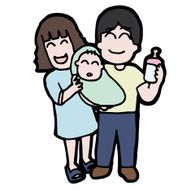 vector set of happy family