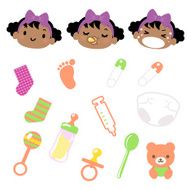 Icon Set - Cute Babies Emoticons and Baby Goods N3