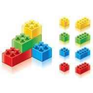 Colorful plastic blocks vector collection