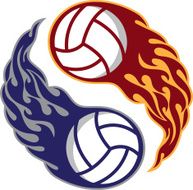 Yin Yang Flaming Volleyballs
